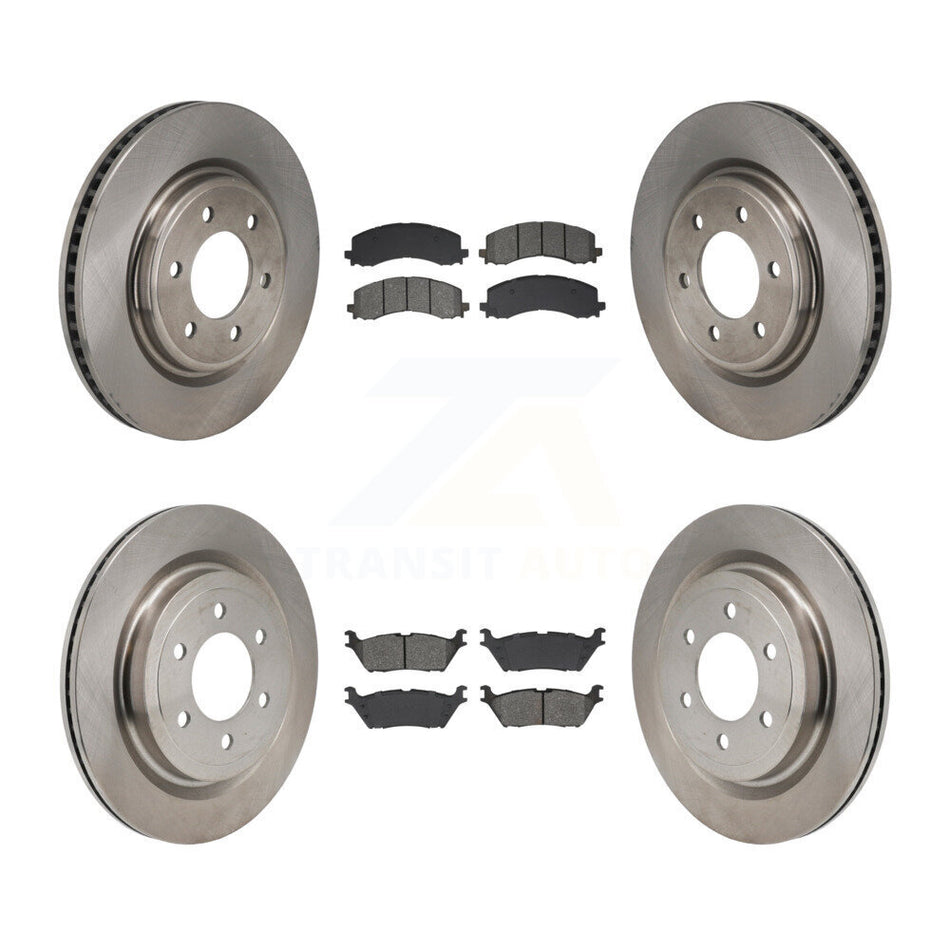 Front Rear Disc Brake Rotors And Semi-Metallic Pads Kit For Ford F-150 K8S-105080