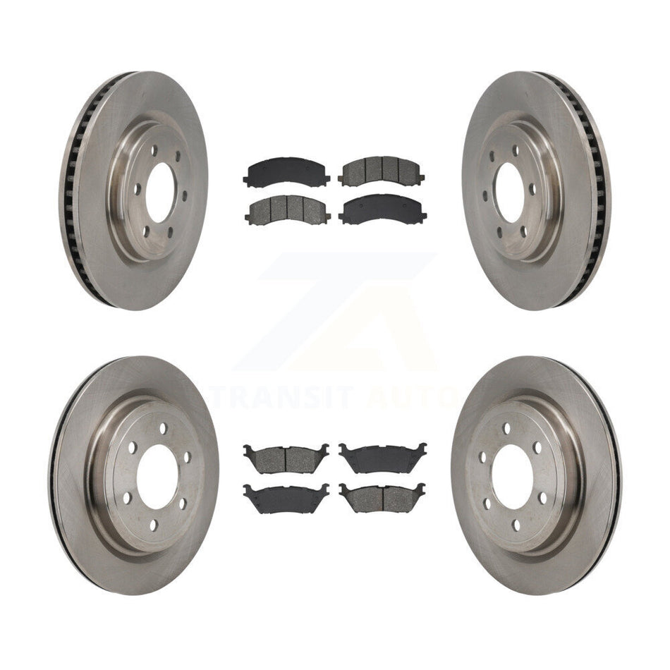 Front Rear Disc Brake Rotors And Semi-Metallic Pads Kit For Ford F-150 Lightning K8S-105081