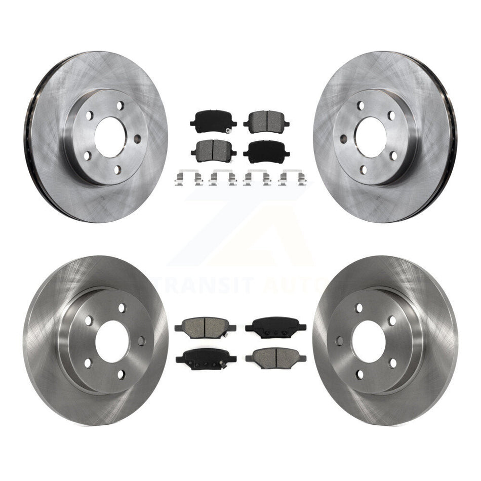 Front Rear Brake Rotors & Semi-Metallic Pad Kit For 2007-2008 Pontiac G5 Disc rear brakes K8S-105083