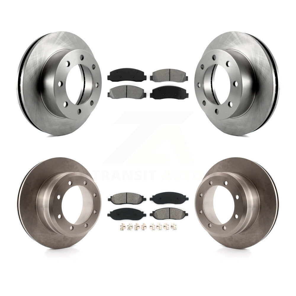 Front Rear Disc Brake Rotors And Semi-Metallic Pads Kit For Ford F-250 Super Duty K8S-105086