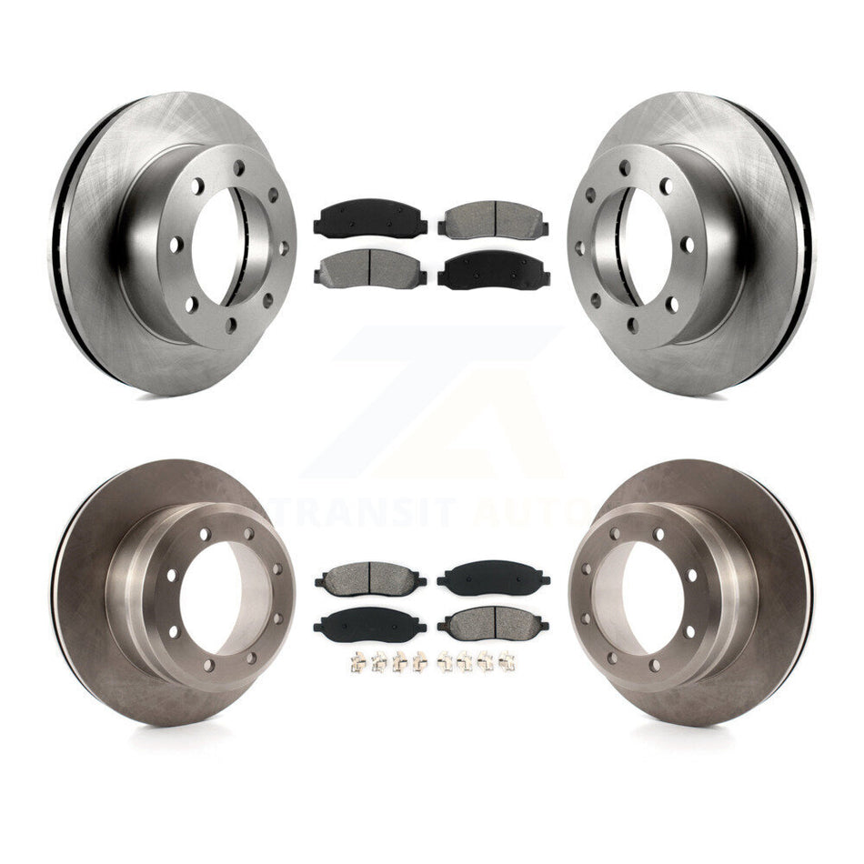 Front Rear Disc Brake Rotors And Semi-Metallic Pads Kit For Ford F-250 Super Duty K8S-105086