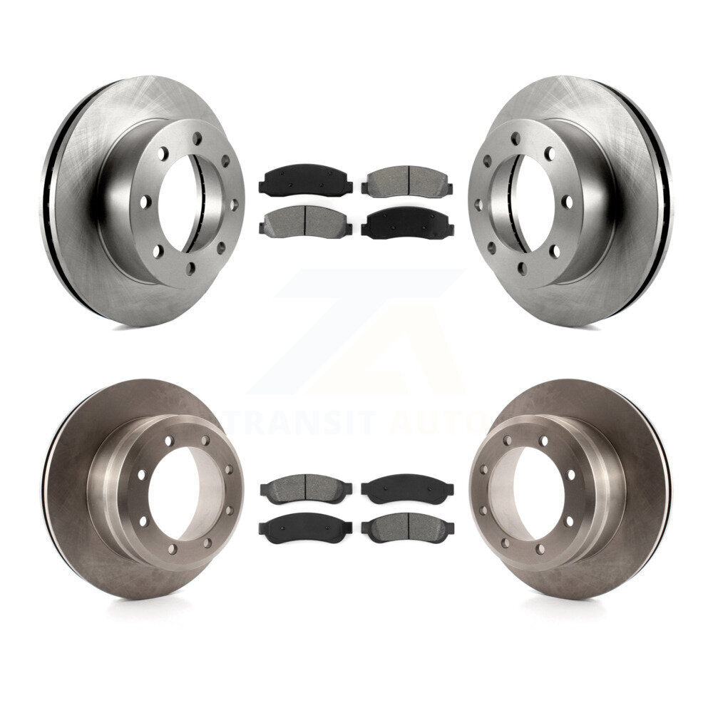 Front Rear Disc Brake Rotor Semi-Metallic Pad Kit For 2008-2009 Ford F-250 Super Duty 4WD K8S-105087