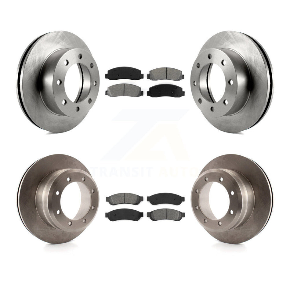 Front Rear Disc Brake Rotor Semi-Metallic Pad Kit For 2008-2009 Ford F-250 Super Duty 4WD K8S-105087