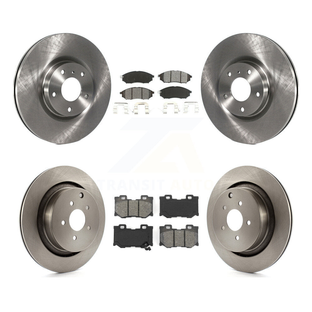Front Rear Disc Brake Rotor Semi-Metallic Pad Kit For INFINITI M37 QX70 Q70 Q70L M56 M35h K8S-105091