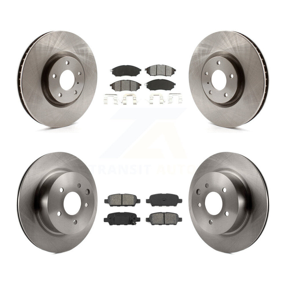 Front Rear Brake Rotor Semi-Metallic Pad Kit For 09-13 INFINITI G37 Without Brembo Brakes K8S-105093