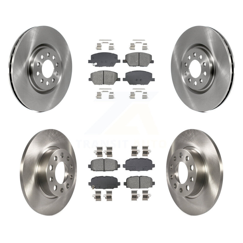 Front Rear Disc Brake Rotors And Semi-Metallic Pads Kit For 2023 Jeep Compass K8S-105104