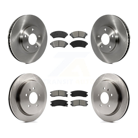 Front Rear Brake Rotors Semi-Metallic Pad Kit For 2004 Cadillac Seville With Vented Rotor K8S-105107
