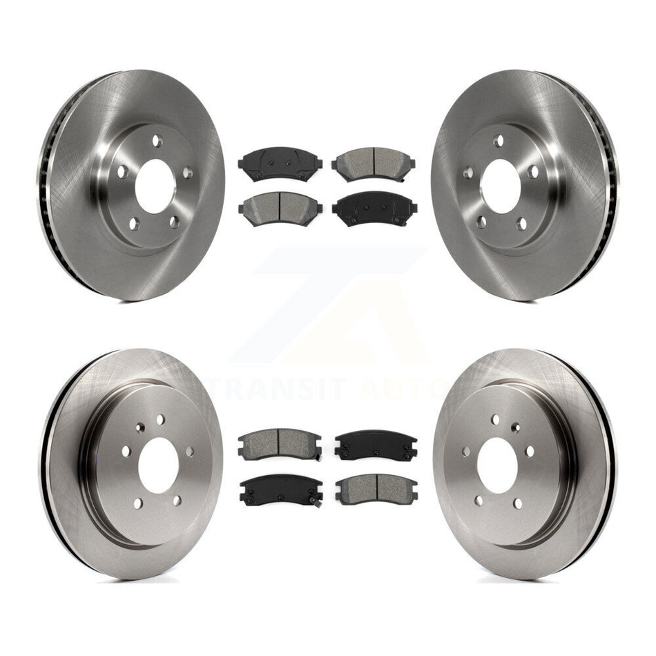 Front Rear Brake Rotors Semi-Metallic Pad Kit For 2004 Cadillac Seville With Vented Rotor K8S-105107