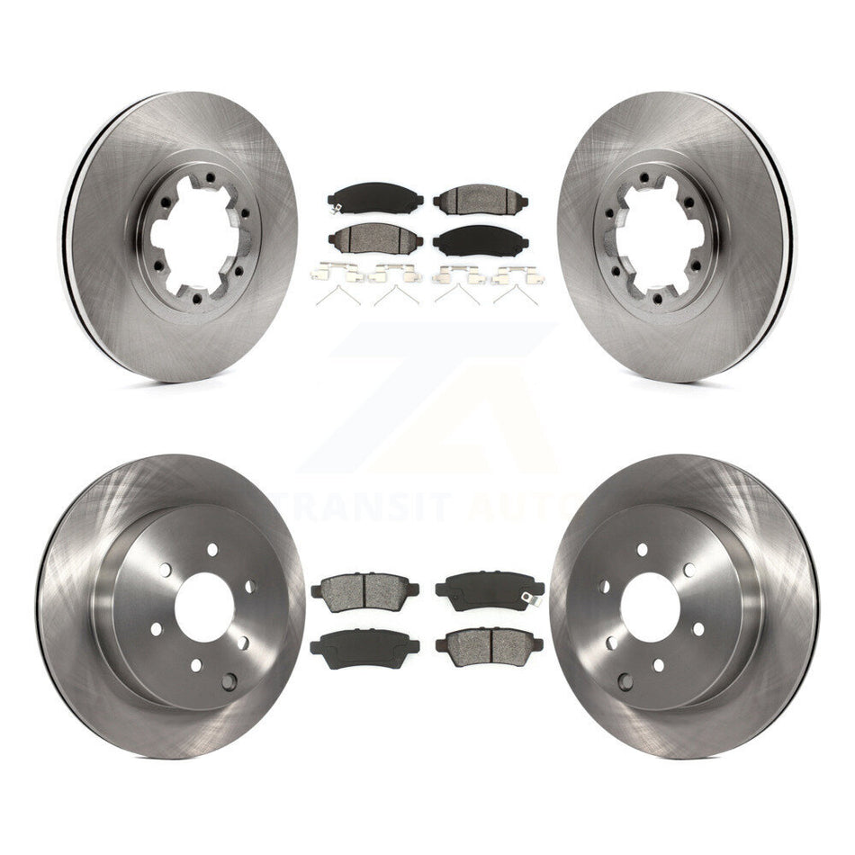 Front Rear Disc Brake Rotor & Semi-Metallic Pad Kit For 2004 Nissan Pathfinder From 08 04 K8S-105112