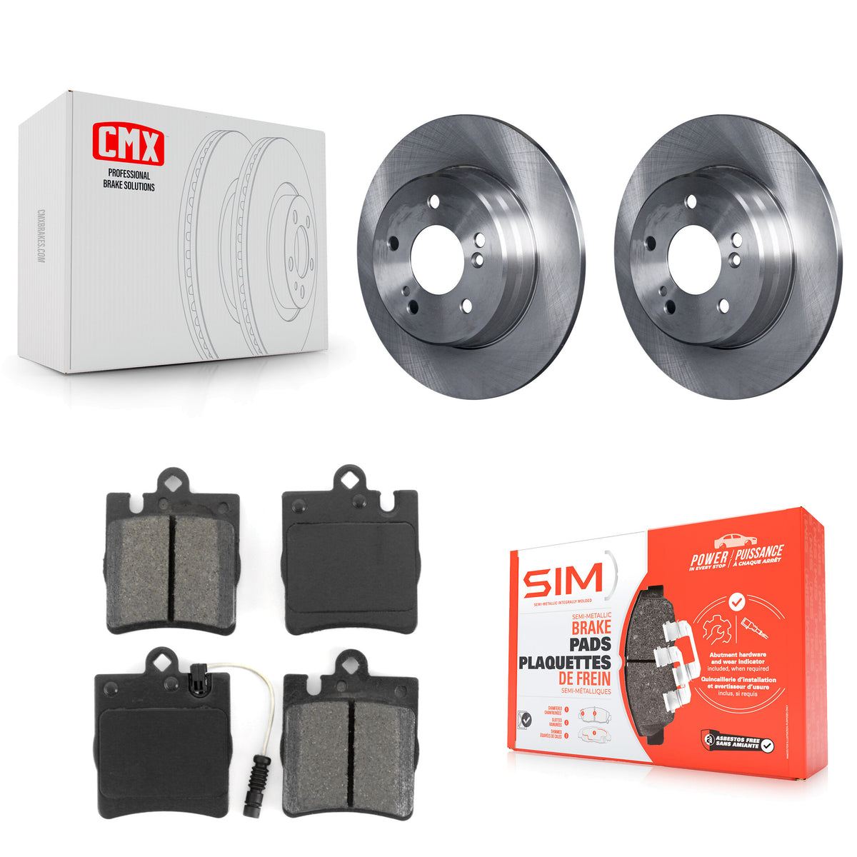 Rear Brake Rotors Semi-Metallic Pad Kit For 09-10 Mercedes-Benz SLK300 With Sport Package K8S-105115