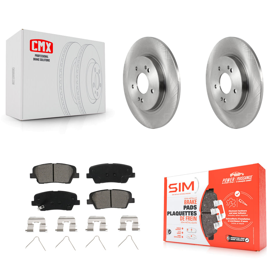 Rear Disc Brake Rotors And Semi-Metallic Pads Kit For Hyundai Santa Fe K8S-105122