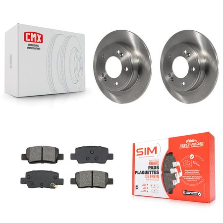 Rear Disc Brake Rotor Semi-Metallic Pad Kit For 2024 Kia Soul With Electric Parking K8S-105125