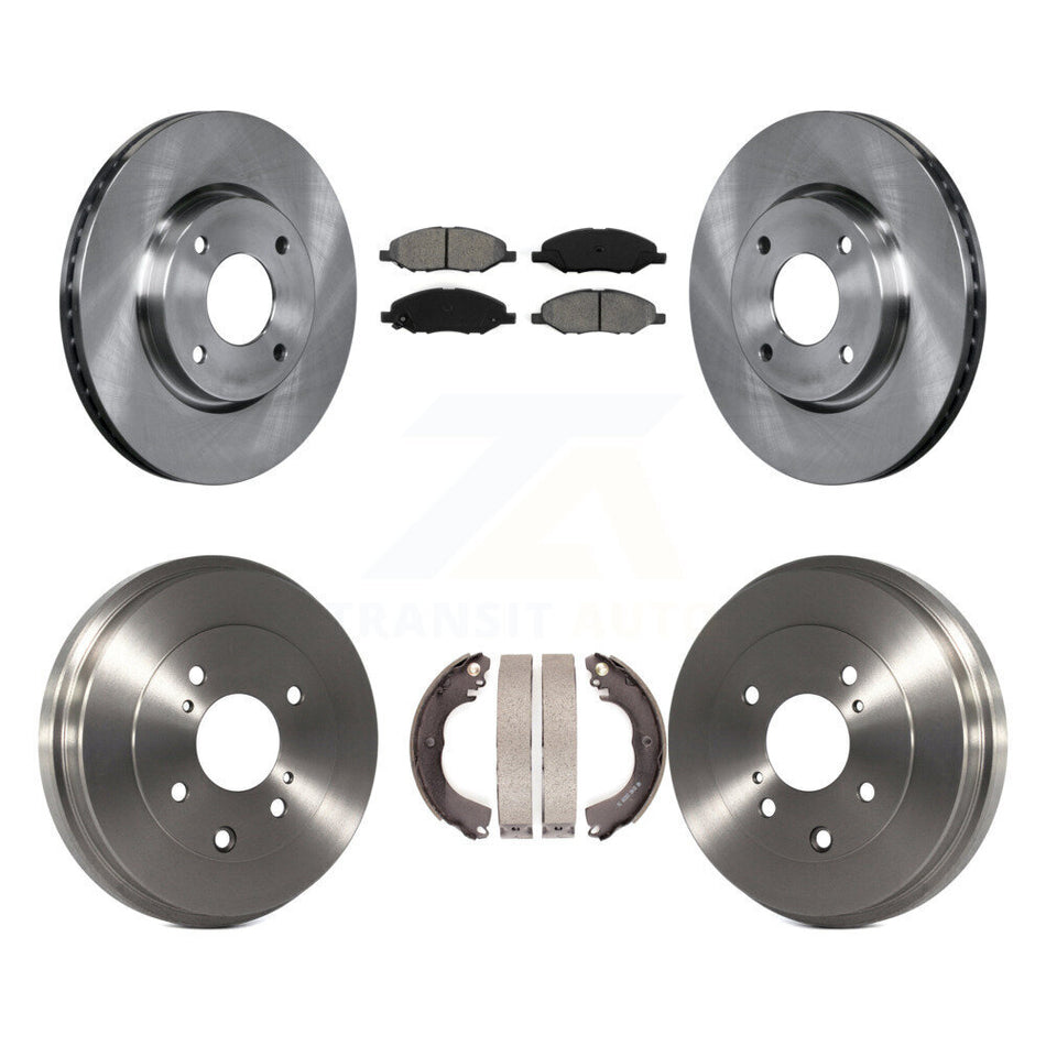 Front Rear Disc Brake Rotors Semi-Metallic Pad Drum Kit For 2008 Nissan Versa 4-Wheel ABS K8S-105132
