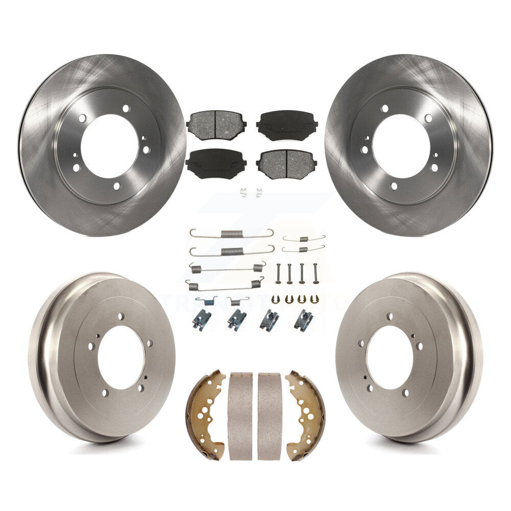 Front Rear Disc Brake Rotors Semi-Metallic Pads And Drum Kit (7Pc) For Suzuki XL-7 K8S-105138