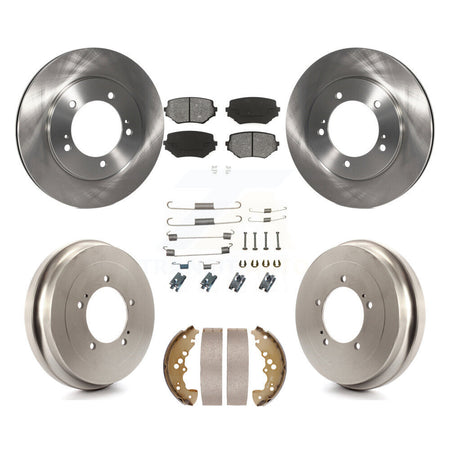 Front Rear Disc Brake Rotors Semi-Metallic Pads And Drum Kit (7Pc) For Suzuki XL-7 K8S-105138