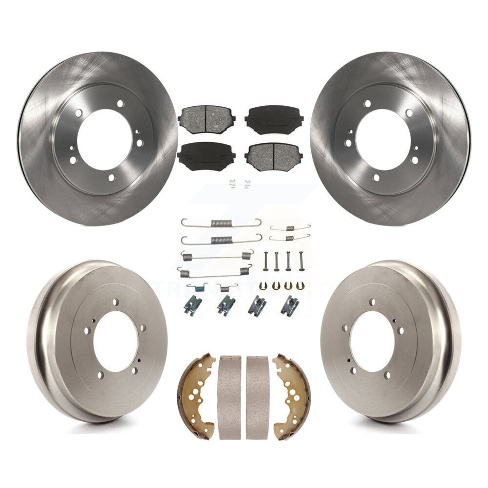 Front Rear Disc Brake Rotors Semi-Metallic Pads And Drum Kit (7Pc) For Suzuki XL-7 K8S-105138