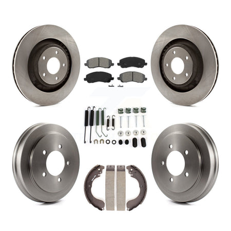 Front Rear Brake Rotors Semi-Metallic Pad & Drum Kit (7Pc) For 08-09 Dodge Caliber SXT/SE K8S-105139
