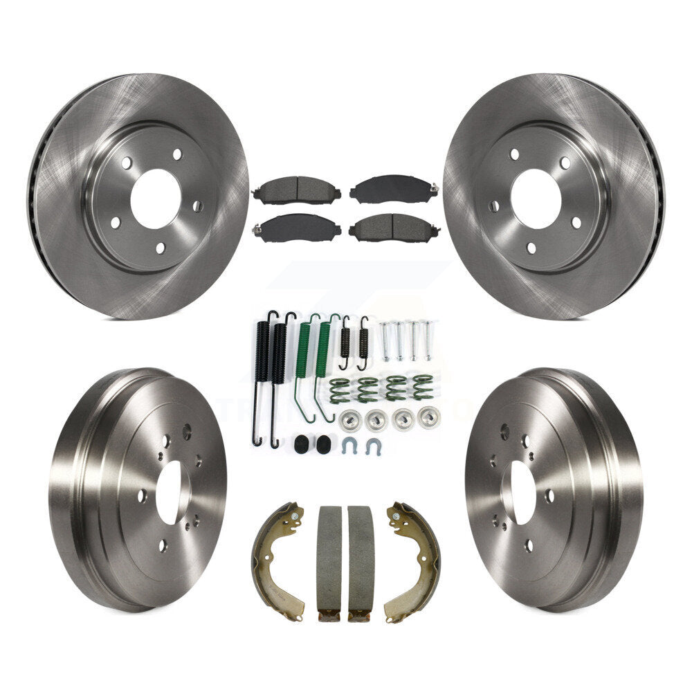 Front Rear Disc Brake Rotors Semi-Metallic Pads And Drum Kit (7Pc) For Nissan NV200 K8S-105140