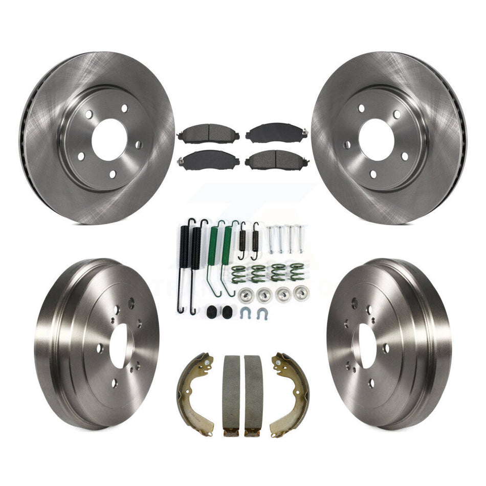 Front Rear Disc Brake Rotors Semi-Metallic Pads And Drum Kit (7Pc) For Nissan NV200 K8S-105140