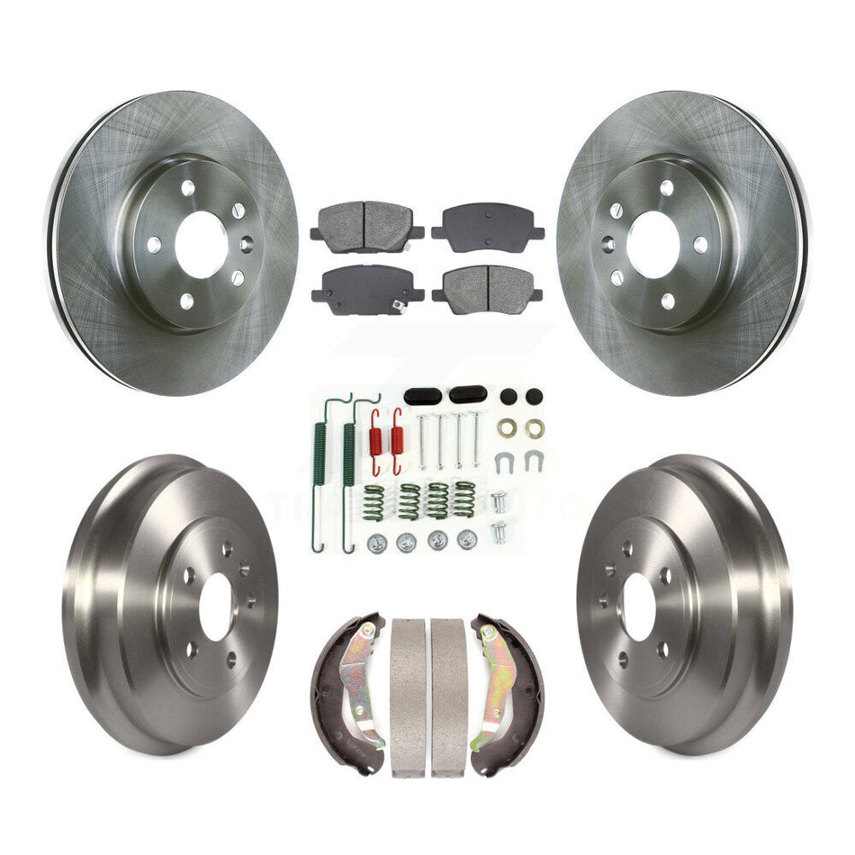 Front Rear Disc Brake Rotor Semi-Metallic Pad And Drum Kit (7Pc) For 2018 Chevrolet Sonic K8S-105141
