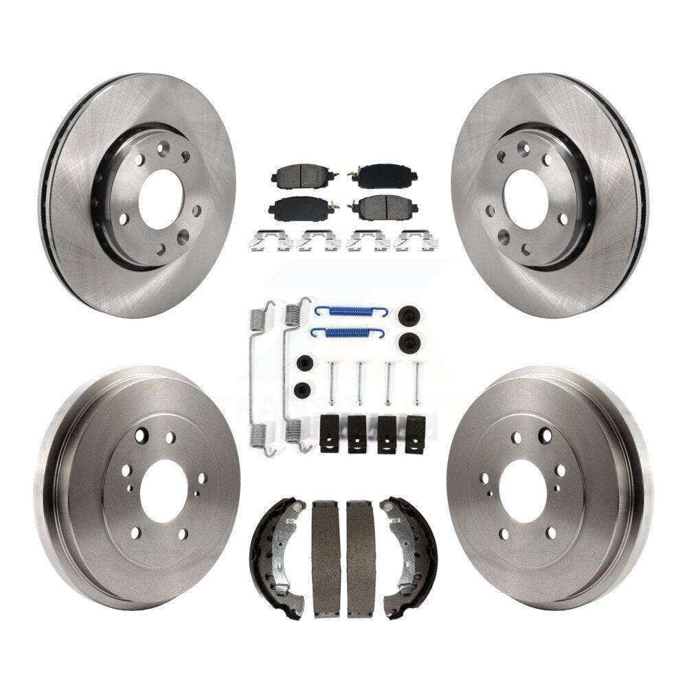 Front Rear Disc Brake Rotors Semi-Metallic Pad Drum Kit (7Pc) For 2020-2022 Nissan Sentra K8S-105142