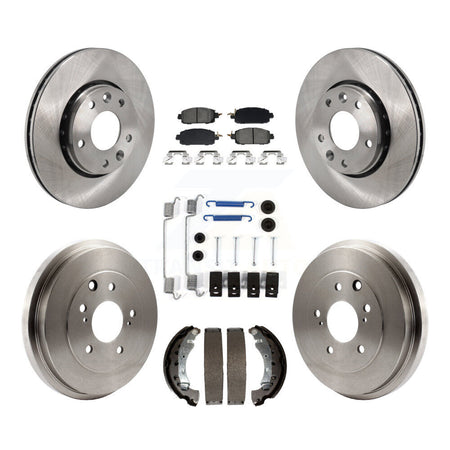 Front Rear Disc Brake Rotors Semi-Metallic Pad Drum Kit (7Pc) For 2020-2022 Nissan Sentra K8S-105142