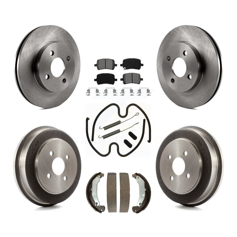Front Rear Brake Rotor Semi-Metallic Pad & Drum Kit (7Pc) For Pontiac G5 Disc rear brakes K8S-105143