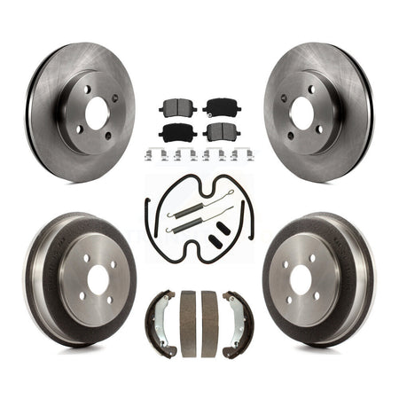 Front Rear Brake Rotor Semi-Metallic Pad & Drum Kit (7Pc) For Pontiac G5 Disc rear brakes K8S-105143