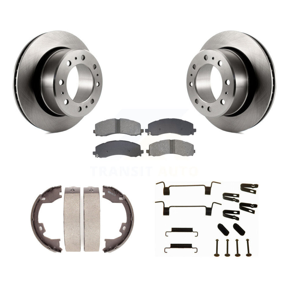 Rear Disc Rotors Semi-Metallic Pads Parking Shoes And Hardware Kit For 2019-2023 Ram 2500 K8S-105189