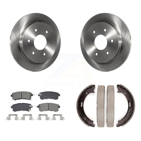 Rear Disc Rotors Semi-Metallic Pads Parking Shoes Kit For Nissan Armada With Solid Rotor K8S-105203