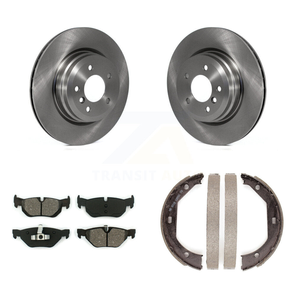 Rear Disc Rotors Semi-Metallic Pads And Parking Brake Shoes Kit For 2012 BMW X1 xDrive28i K8S-105205