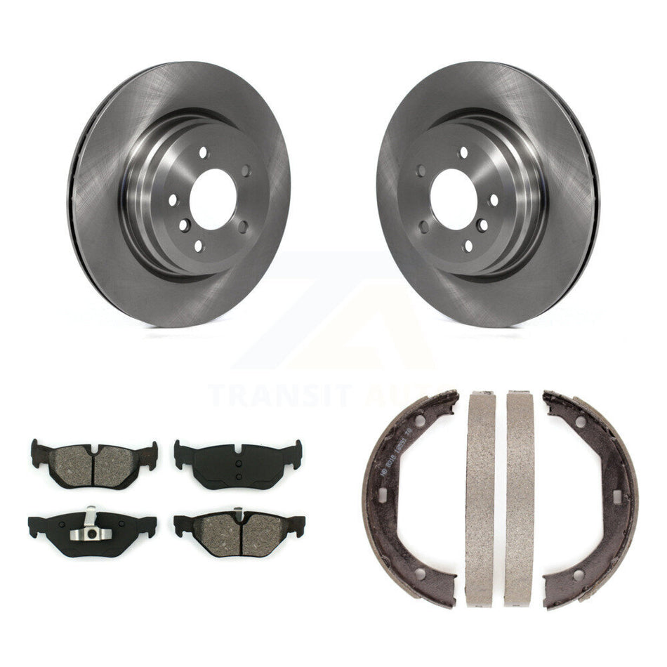 Rear Disc Rotors Semi-Metallic Pads And Parking Brake Shoes Kit For 2012 BMW X1 xDrive28i K8S-105205