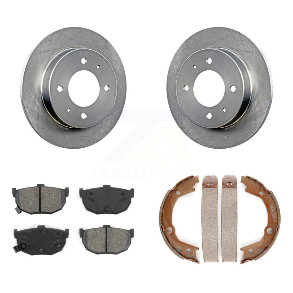 Rear Disc Rotors Semi-Metallic Pads And Parking Brake Shoes Kit For Hyundai Elantra K8S-105206