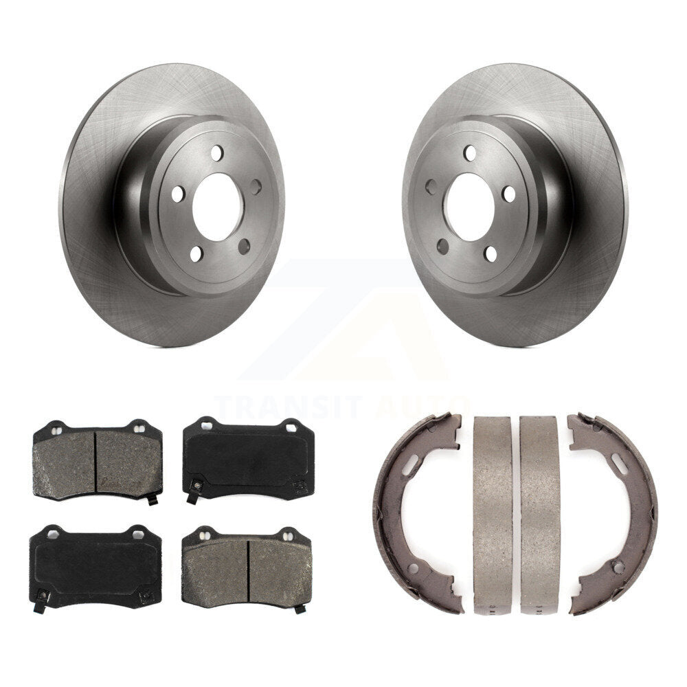 Rear Disc Rotors Semi-Metallic Pads Parking Shoes Kit For Chrysler 300 With Brembo Brakes K8S-105213
