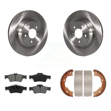 Rear Disc Rotors Semi-Metallic Pads And Parking Brake Shoes Kit For Mercedes-Benz SL550 K8S-105223