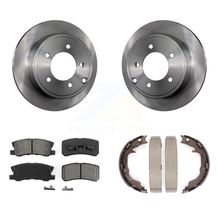 Rear Disc Rotors Semi-Metallic Pads And Parking Brake Shoes Kit For Jeep Patriot Compass K8S-105224