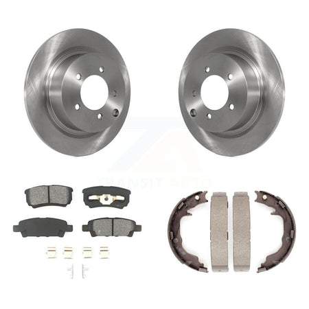Rear Disc Rotors Semi-Metallic Pads And Parking Brake Shoes Kit For Jeep Patriot Compass K8S-105225