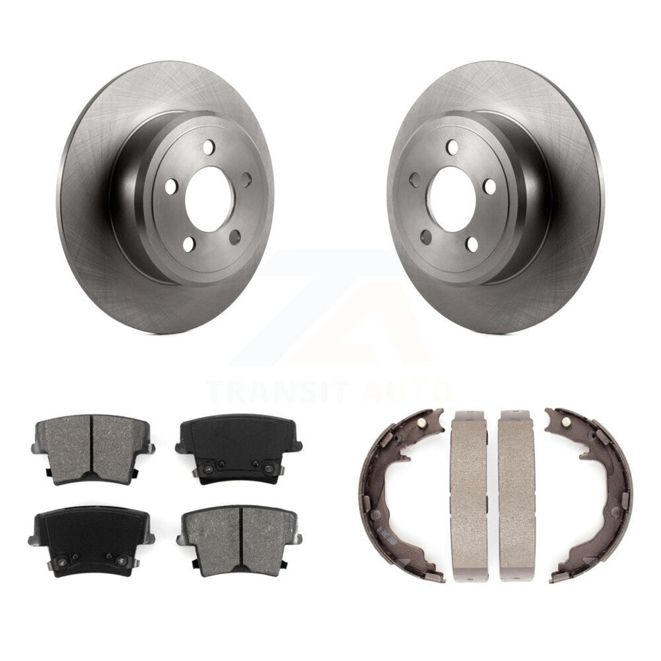 Rear Disc Rotors Semi-Metallic Pads And Parking Brake Shoes Kit For Dodge Avenger K8S-105226