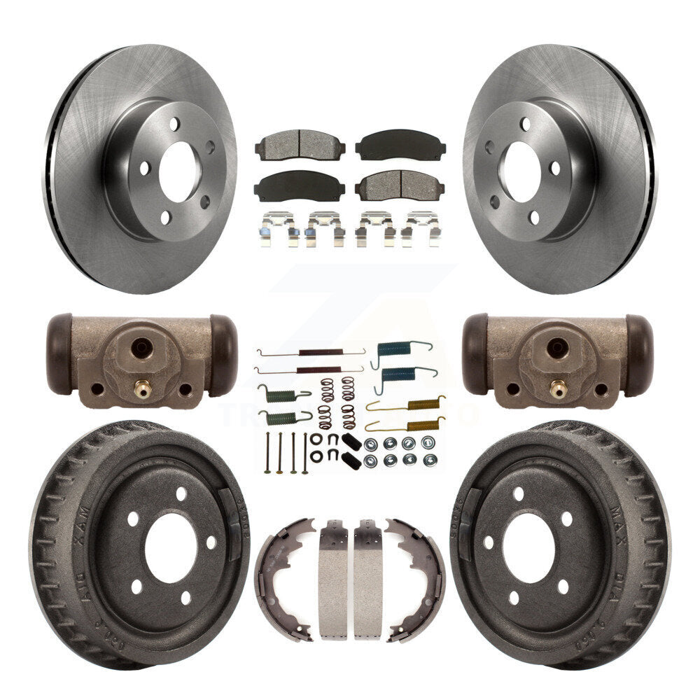 Front Rear Disc Brake Rotors Semi-Metallic Pads And Drum Kit (9Pc) For Mazda B4000 K8S-105229