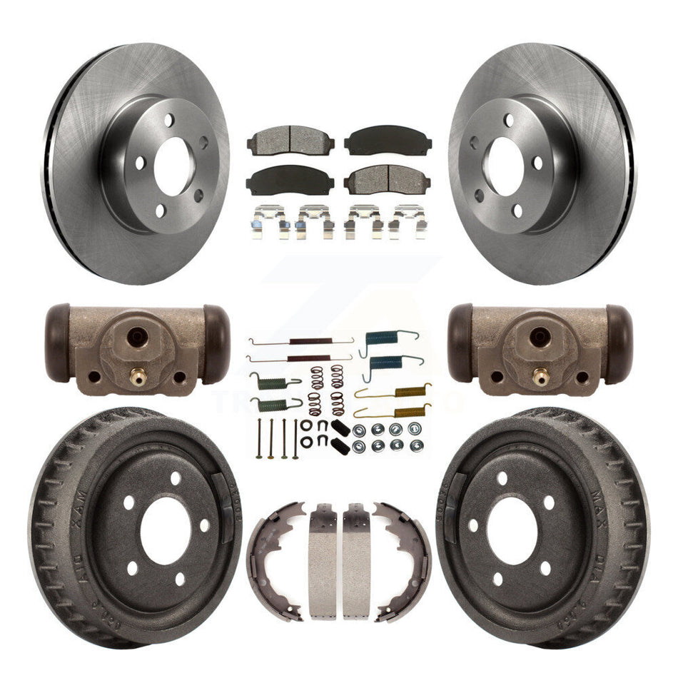 Front Rear Disc Brake Rotors Semi-Metallic Pads And Drum Kit (9Pc) For Mazda B4000 K8S-105229
