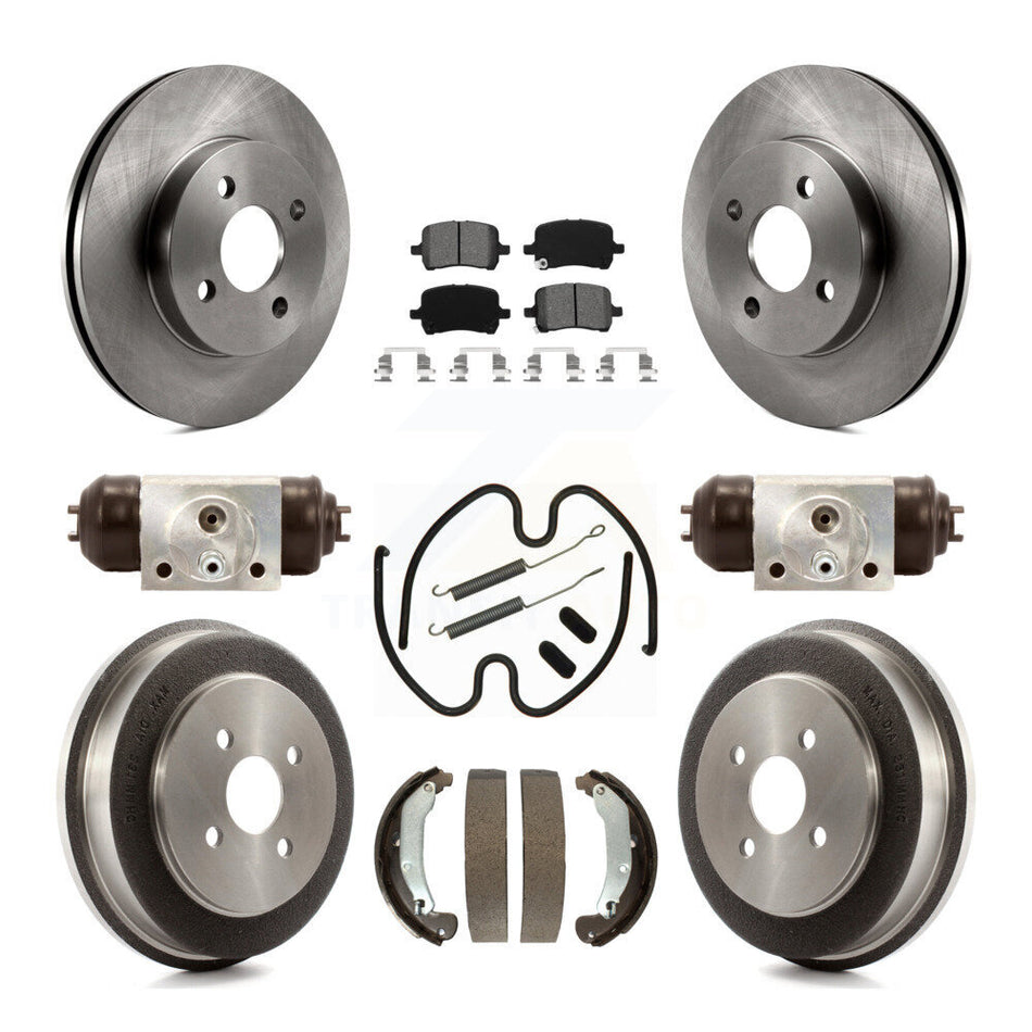 Front Rear Brake Rotor Semi-Metallic Pad & Drum Kit (9Pc) For Pontiac G5 Disc rear brakes K8S-105230