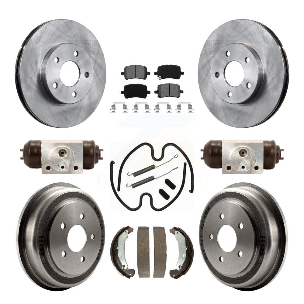 Front Rear Brake Rotor Semi-Metallic Pad & Drum Kit (9Pc) For Pontiac G5 Disc rear brakes K8S-105231