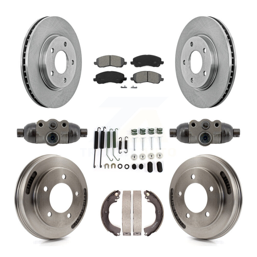 Front Rear Disc Brake Rotors Semi-Metallic Pads And Drum Kit (9Pc) For Mitsubishi Lancer K8S-105232