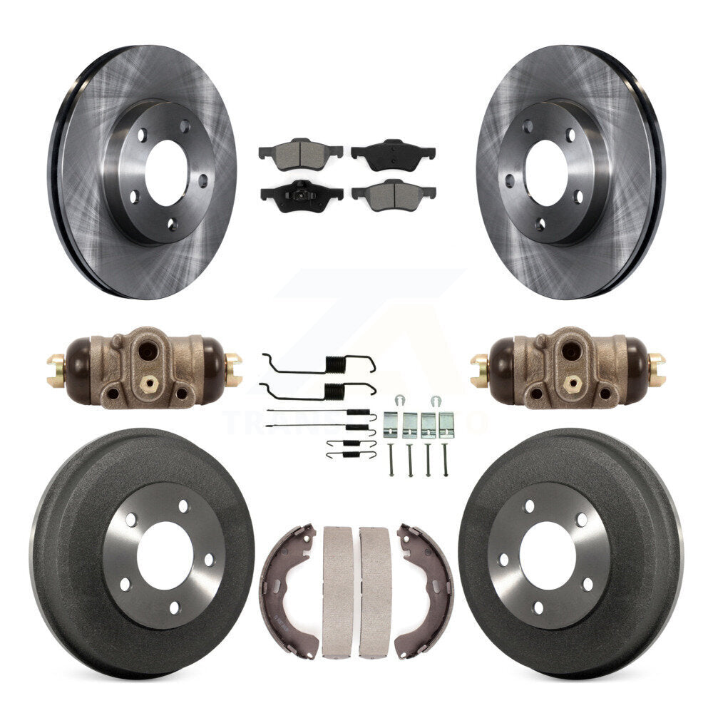 Front Rear Disc Brake Rotors Semi-Metallic Pads And Drum Kit (9Pc) For Mercury Mariner K8S-105234
