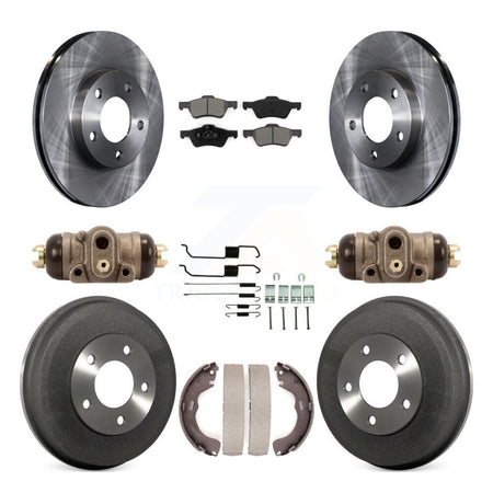 Front Rear Disc Brake Rotors Semi-Metallic Pads And Drum Kit (9Pc) For Mercury Mariner K8S-105234