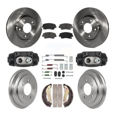 Front Rear Disc Brake Rotors Semi-Metallic Pads And Drum Kit (9Pc) For Hyundai Elantra K8S-105236
