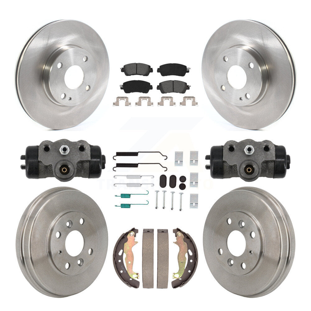 Front Rear Disc Brake Rotors Semi-Metallic Pad & Drum Kit (9Pc) For Toyota Yaris iA Scion K8S-105238