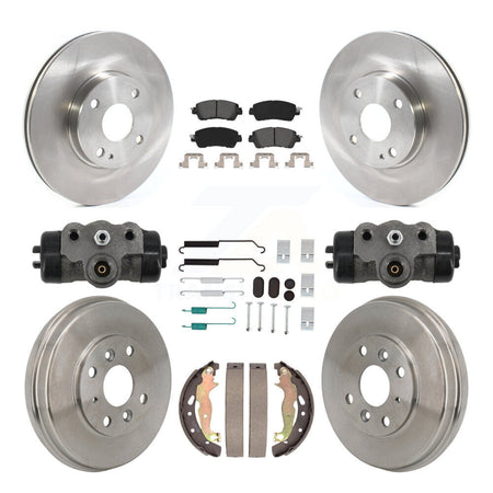 Front Rear Disc Brake Rotors Semi-Metallic Pad & Drum Kit (9Pc) For Toyota Yaris iA Scion K8S-105238