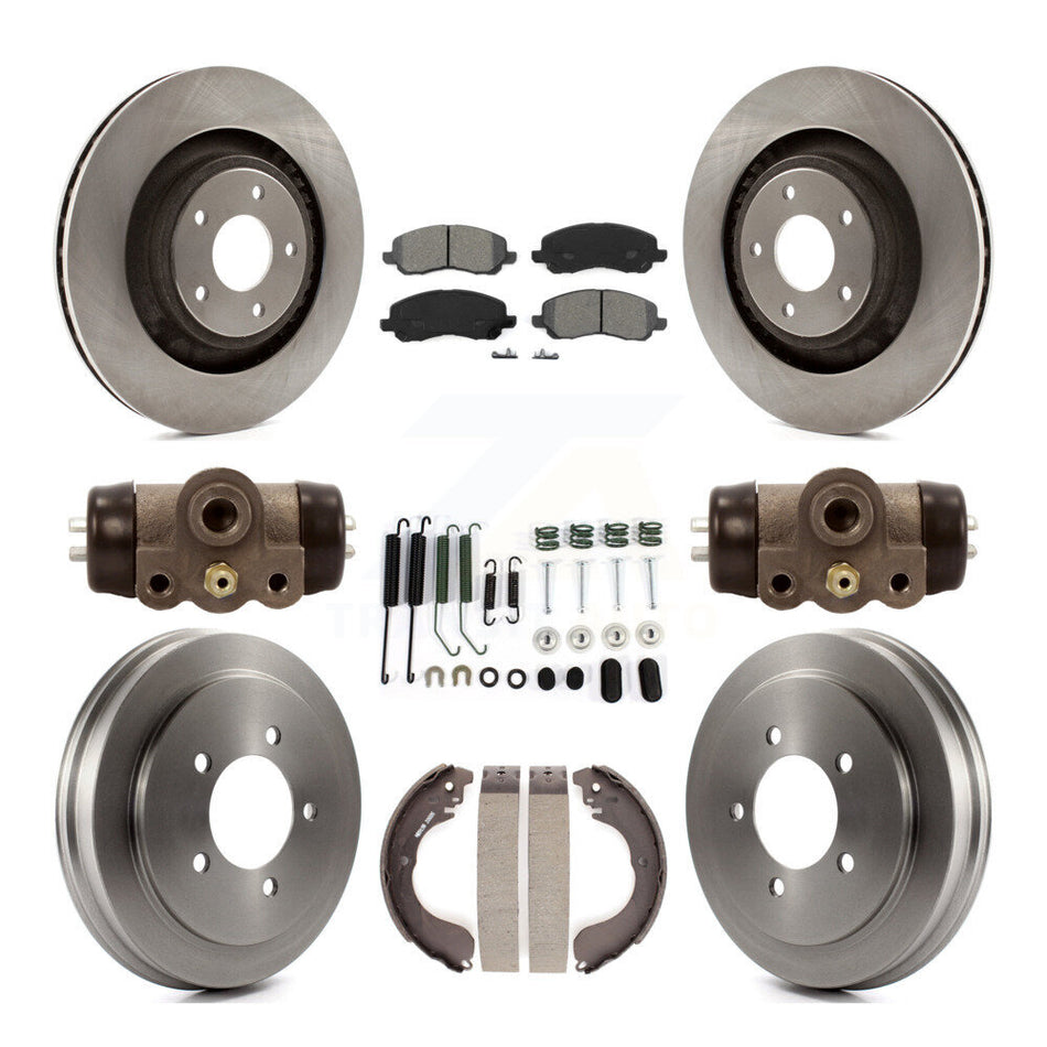 Front Rear Brake Rotors Semi-Metallic Pad & Drum Kit (9Pc) For 08-09 Dodge Caliber SXT/SE K8S-105239