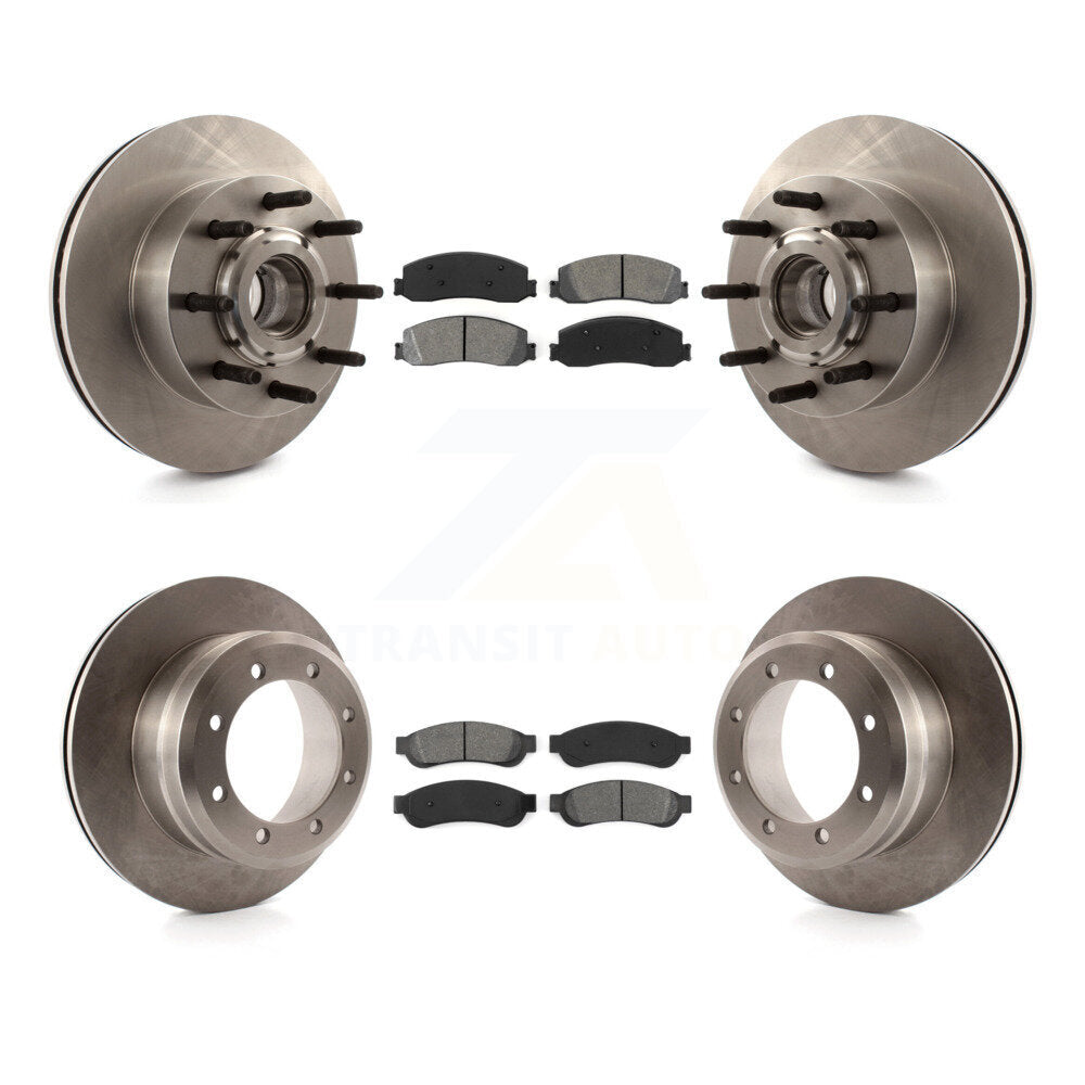 Front Rear Disc Brake Rotor Semi-Metallic Pad Kit For 2008-2009 Ford F-250 Super Duty RWD K8S-105241